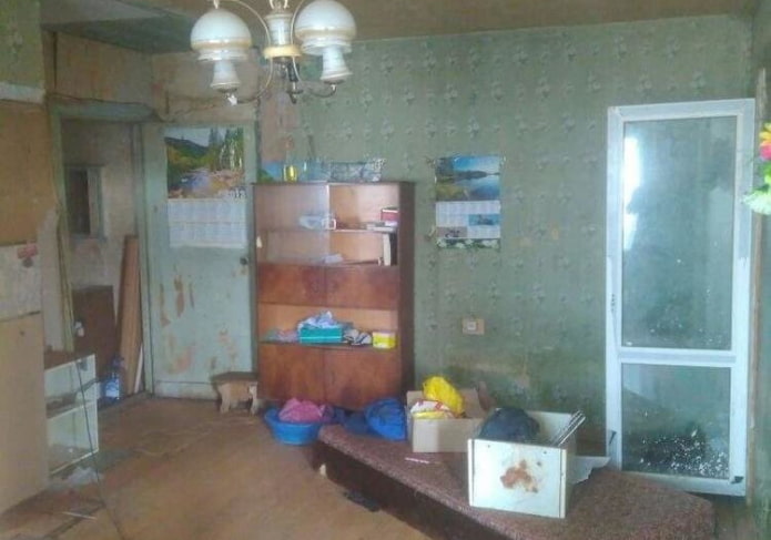 Комната до ремонта